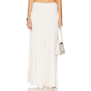 [春季新品] LIONESS 长款半身裙象牙白简约显瘦设计感裙子REVOLVE