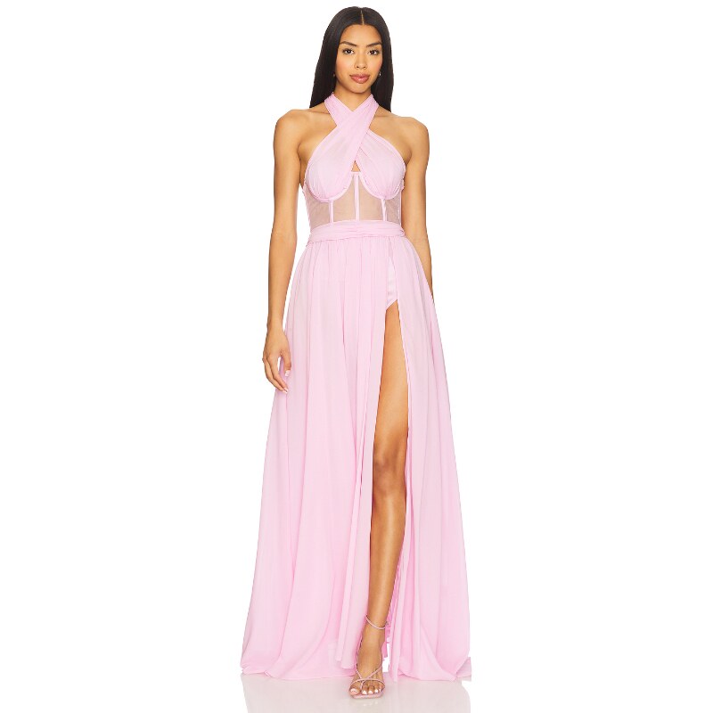 [夏季新品]For Love & Lemons 爱柠檬 挂脖露背长裙REVOLVE