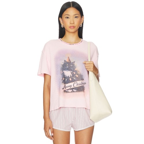 【海外直邮】Free People MERRY MEOWY T恤 粉色基础易搭内搭REV