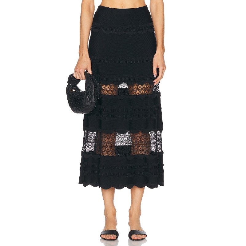 [冬季新品]Alexis JEANNIE 半身裙 黑色REVOLVE小众新款