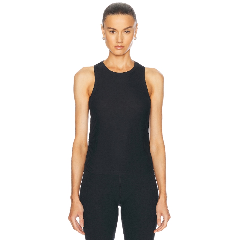 Beyond Yoga Featherweight Your Fit Shirred Tank Top BlackFWR