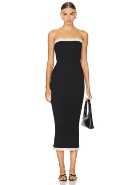 [冬季新品]MORE TO COME 抹胸连衣裙黑色性感修身长裙REVOLVE