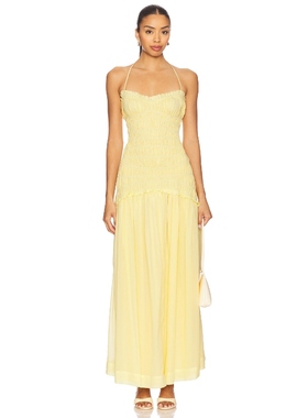 Lovers and Friends ALESSIA 裙子 柠檬色REVOLVE小众