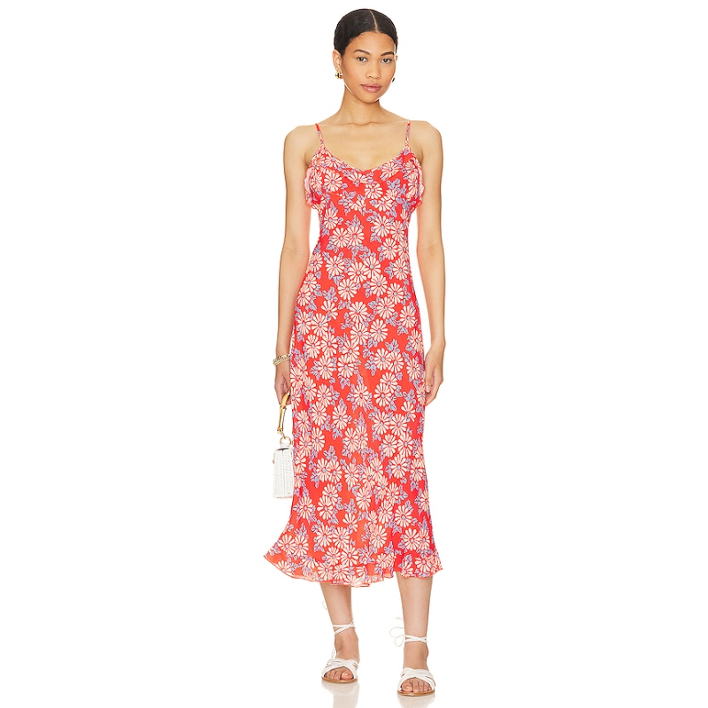 ROLLA'S 吊带连衣裙度假海边碎花长裙气质法式设计感裙子REV