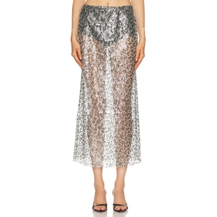 金属银色REVOLVE小众新款 半身裙 Esber Christopher