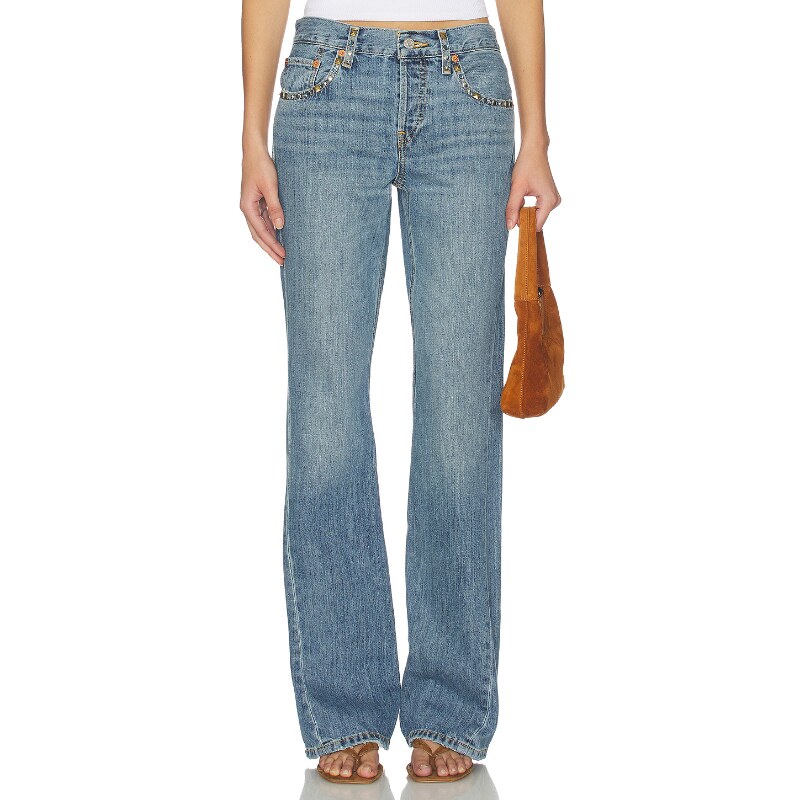 RE/DONE TWISTED 靴裤 蓝色REVOLVE小众新款