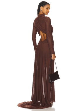 [冬季新品]Mariandree Gaitan 裙子 巧克力色 REVOLVE小众