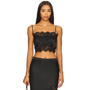 [冬季内搭]fleur du mal Silk And Lace Bandeau Top 黑色REVOLVE