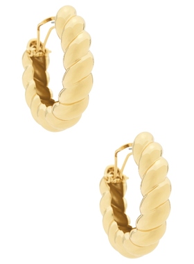Eddie Borgo TORSADE HOOP EARRINGS 圆环耳饰 金属金色REVOLVE小