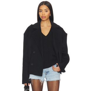 OW Collection PRESLEY 大衣 黑色 老钱风REVOLVE小众新款