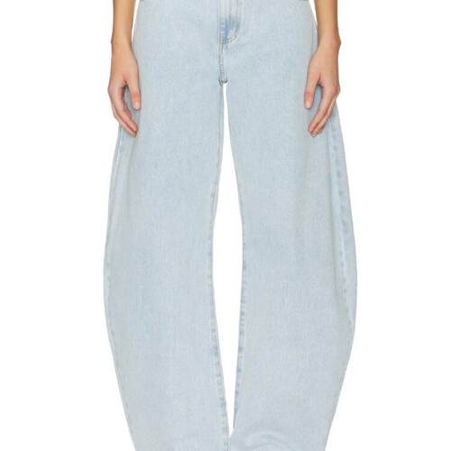 LIONESS 26秋冬新品 浅蓝牛仔裤弯刀裤休闲阔腿裤子REVOLVE