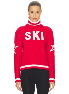 Perfect Moment GLACIER 圆翻领毛衣 红色REVOLVE小众新款