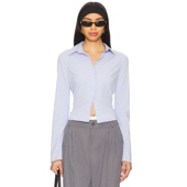 春季 WAYS 新品 ALL THE 蓝色条纹衬衫 通勤风内搭上衣REVOLVE小众