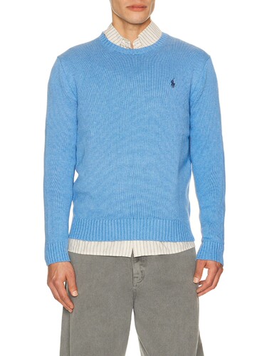 [春季新品]Polo Ralph Lauren浅蓝针织衫羊毛通勤上装REVOLVE