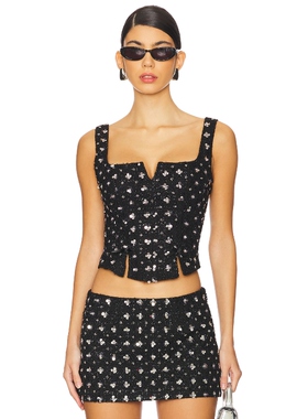 GUIZIO ARLO 紧身上装 黑色REVOLVE小众新款