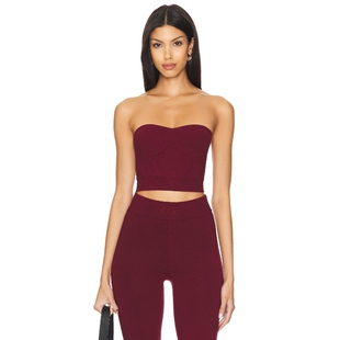 RTA 新品 NOUR 上装 y2k辣妹风REVOLVE小众新款 酒红色 春季