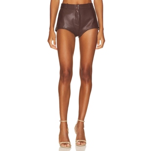 [冬季新品]LAMARQUE高腰皮质短裤极简贴合剪裁下装REVOLVE