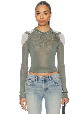 Miaou MEL 上装 绿色 y2k辣妹风REVOLVE小众新款