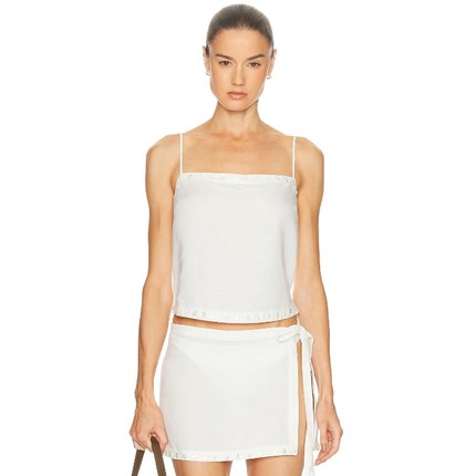 Staud KIRRA 上装 白色REVOLVE小众新款