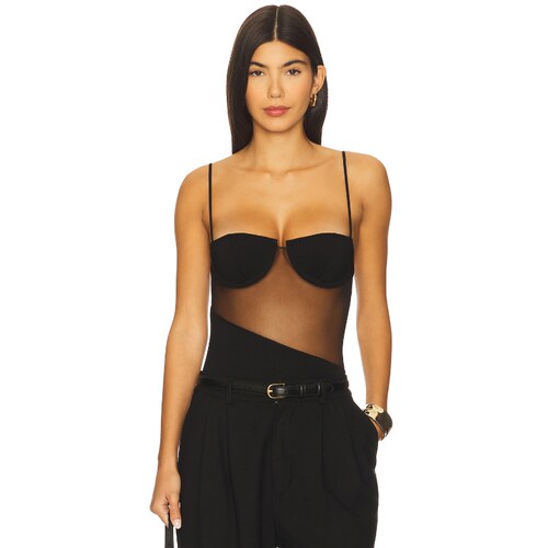 Undress Code黑色泳衣细肩带辣妹风秋冬新品修身连体衣REVOLVE