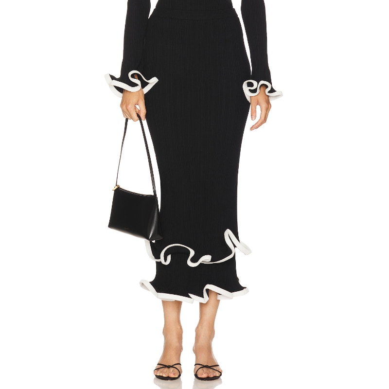 [冬季新品]SIMKHAI MILLIE 半身裙 黑色REVOLVE小众