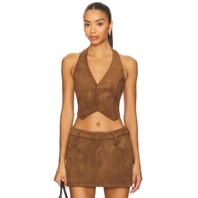 Nakedvice STATEN 上装 棕色 y2k辣妹风REVOLVE小众新款