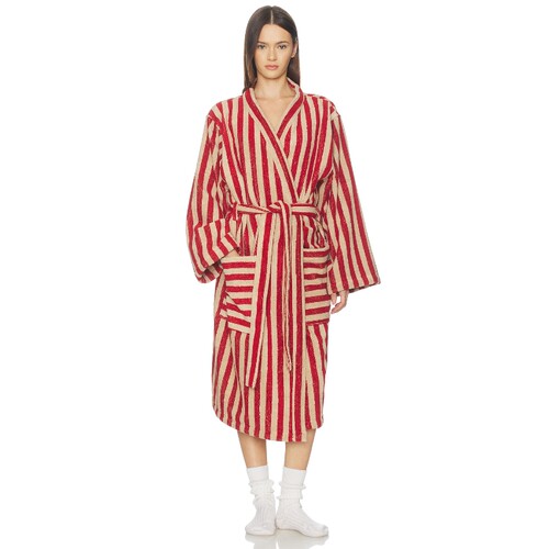 Piglet in Bed PEMBROKE STRIPE COTTON ROBE 长袍  revolve小众