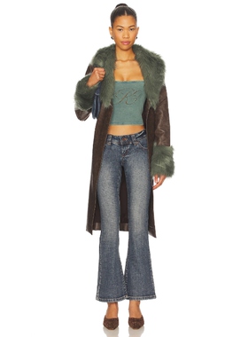 Unreal Fur EMPATHY 大衣 巧克力色 老钱风REVOLVE小众新款