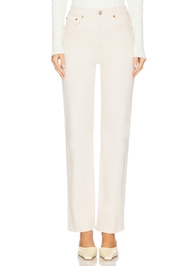 [冬季新品]RE/DONE 90s High Rise Loose简约白色直筒长裤REVOLVE