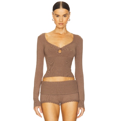 LOBA DOLORES LONG SLEEVE 毛衣 灰褐色REVOLVE新款春季