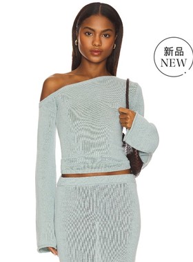 [冬季新品]SER.O.YA 针织上装长袖上衣 蓝色y2k辣妹风REVOLVE小众