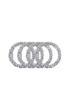 slip Skinny Scrunchies 4 Pack In SilverREVOLVE