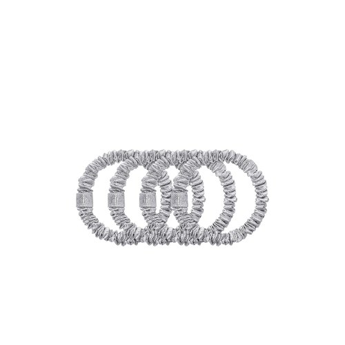 slip Skinny Scrunchies 4 Pack In SilverREVOLVE