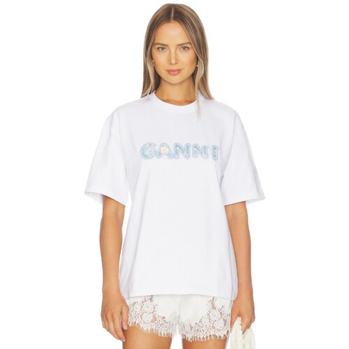Ganni EAVY COTTON JERSEY RELAXED FIT T恤 26早秋新品 revolve