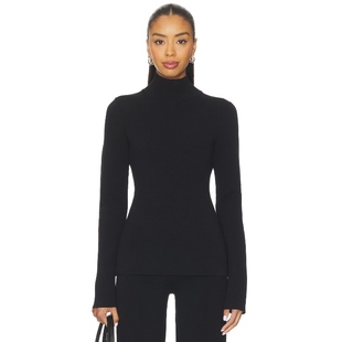 款 EAVES圆翻领黑色毛衣经典 内搭 针织上衣辣妹风REVOLVE新款 冬季