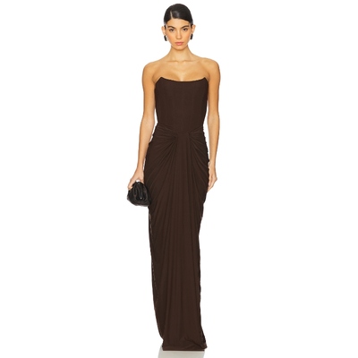 Deme by Gabriella PEARL 长裙 巧克力色REVOLVE小众新款