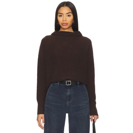 Vince Boiled Funnel Neck Pullover 棕色REVOLVE小众新款