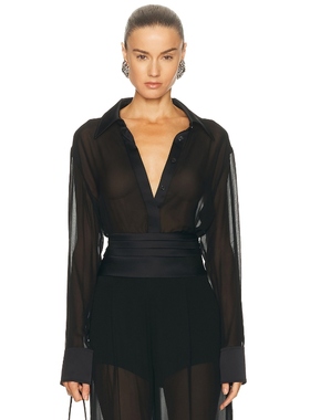 SANS FAFF PALAZZO 衬衫 黑色REVOLVE小众新款