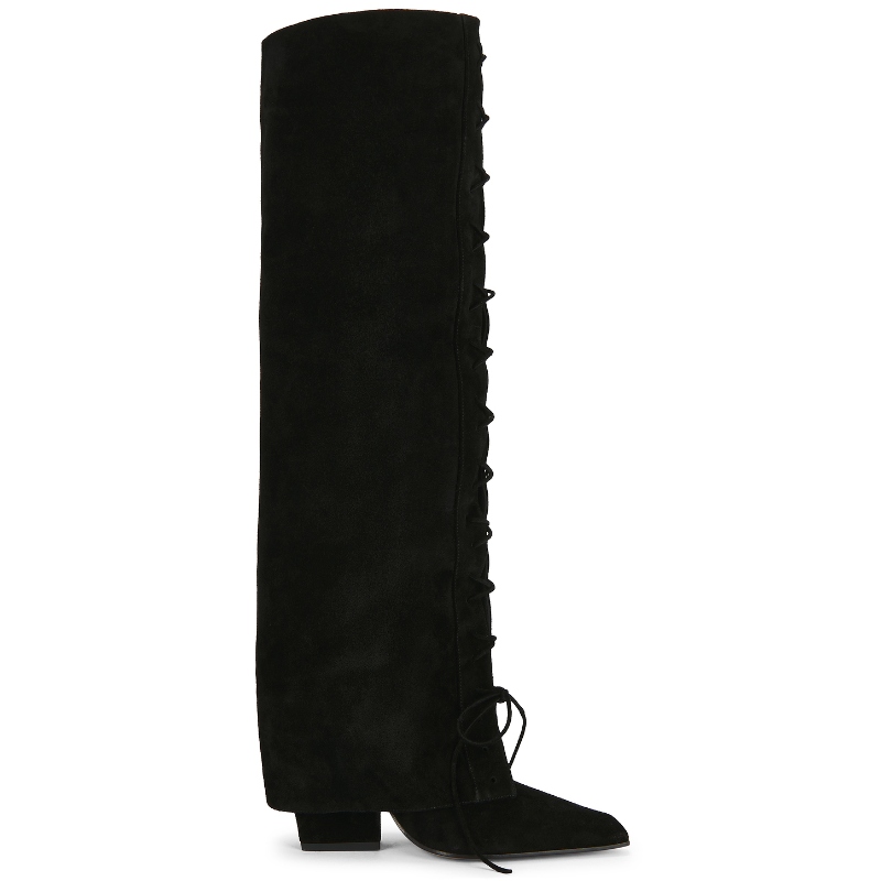 Paris Texas JANE FOLD OVER LACE UP 100 靴子 棕色y2k辣妹风 女