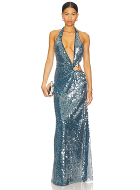 MISHA DEVON 长裙 蓝色REVOLVE小众新款