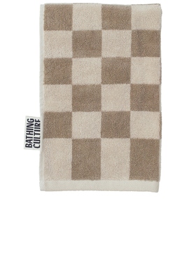 Bathing Culture Bathhouse Check Organic Hand Towel 棕黄色REV