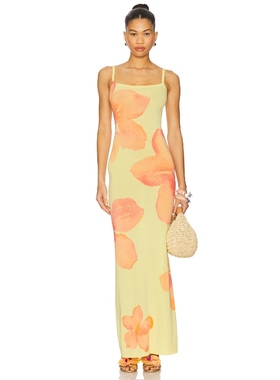 Lovers and Friends ABI 针织连衣裙保暖黄色REVOLVE小众新款