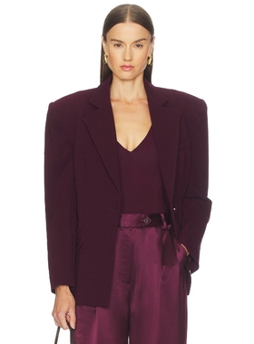 SANS FAFF BEA 西装 酒红色 老钱风REVOLVE小众新款