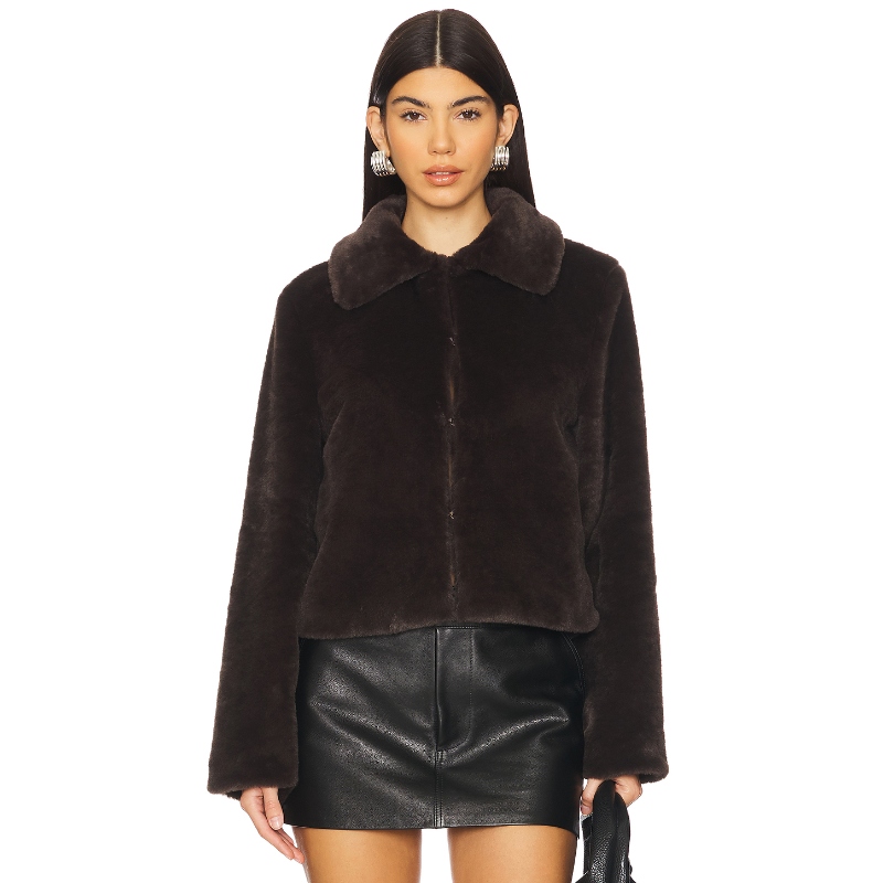 superdown 皮草外套夹克老钱风短款保暖外套复古休闲风REVOLVE