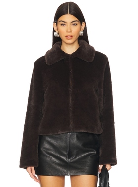 superdown 皮草外套夹克老钱风短款保暖外套复古休闲风REVOLVE