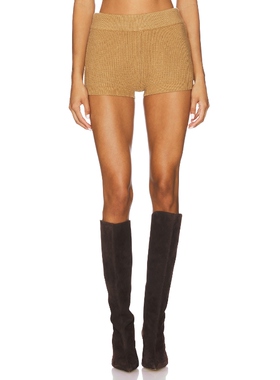 Ronny Kobo NEOMA 短裤 棕色 运动复古风REVOLVE小众新款