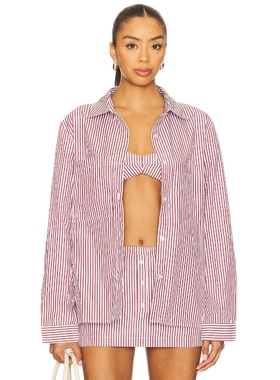 [冬季新品]SNDYS ESTELLE 衬衫 红色REVOLVE小众