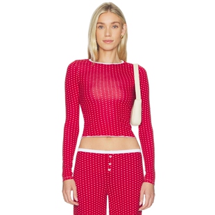 [情人节穿搭]Frankies Bikinis JOY MODAL SLEEP衬衫红色REVOLVE