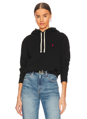 Polo Ralph Lauren 拉夫劳伦连帽卫衣黑色休闲套头运动衫REVOLVE