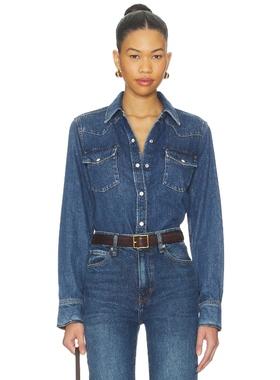 FRAME CLASSIC 牛仔衬衫 蓝色 y2k辣妹风REVOLVE小众新款